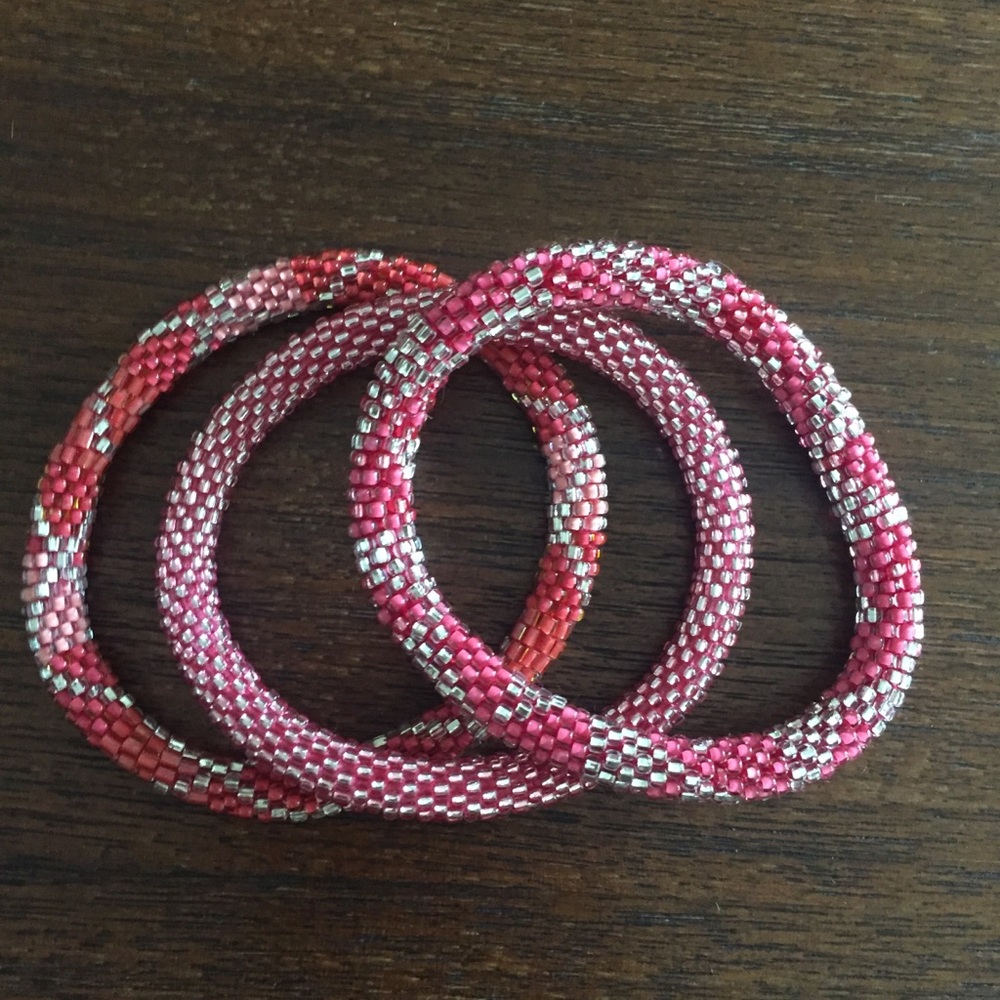 Red hand beaded bracelets